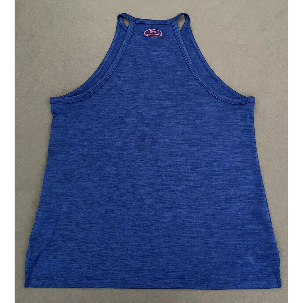 Under Armour Youth Large YLG Girls Tank Top Loose Fit Heat Gear Workout Blue Top - Picture 8 of 10